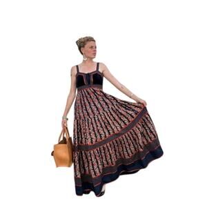 Gunne Sax Cabbage Rose Maxi Dress